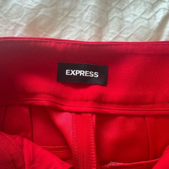 Express Red Super High Rise Stylist Tailored Shorts - Picture 3 of 7